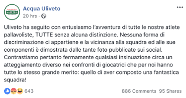 risposta uliveto post scandalo