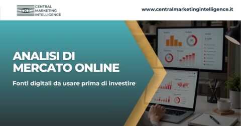 Copertina blog sull’analisi di mercato online con dashboard digitali, grafici e dati per valutare domanda, competitor e investimenti.